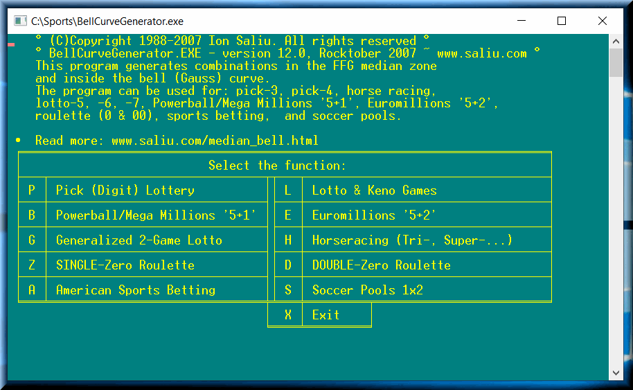 Probability software generates lottery, gambling, horse racing, sports random combinations.