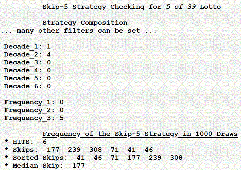 Lottery software generates reports for lottery decades, last digits in lotto, odd even, low high.