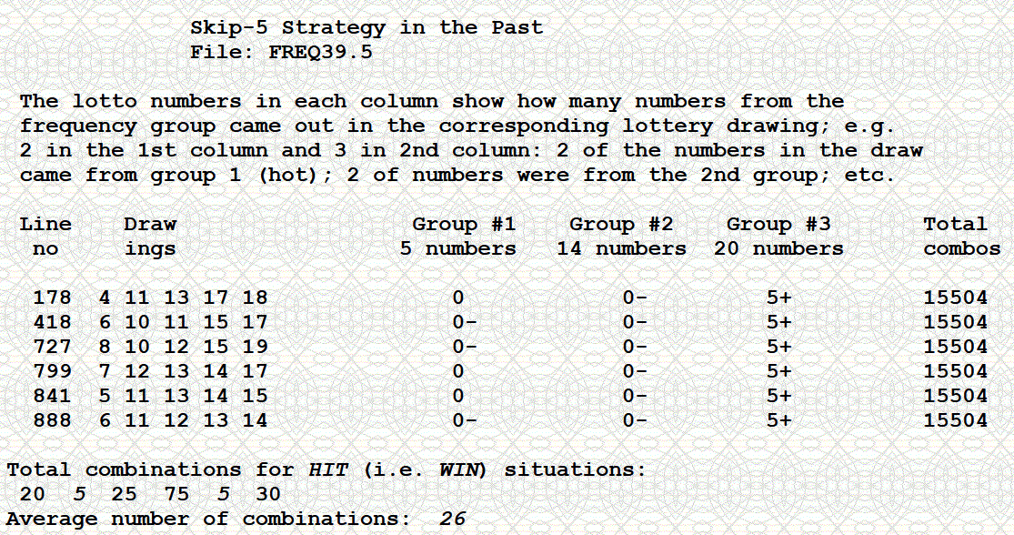 Lottery software generates reports for lottery decades, last digits in lotto, odd even, low high.