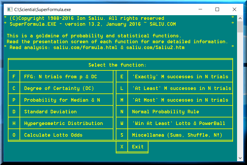 The ultimate probability, statistical software calculates mean average, standard deviation, median, minimum, maximum.